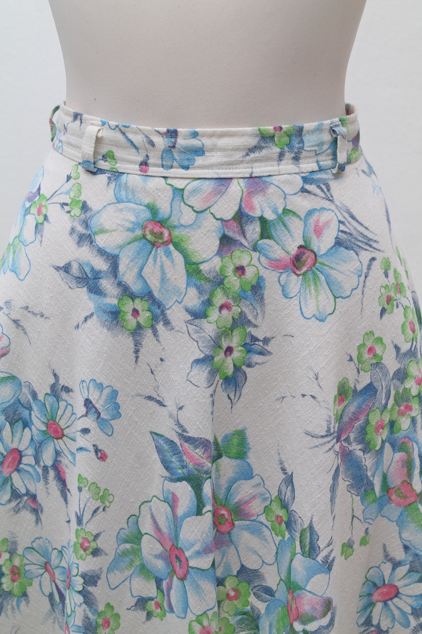 Blomstret nederdel 1970. S-M