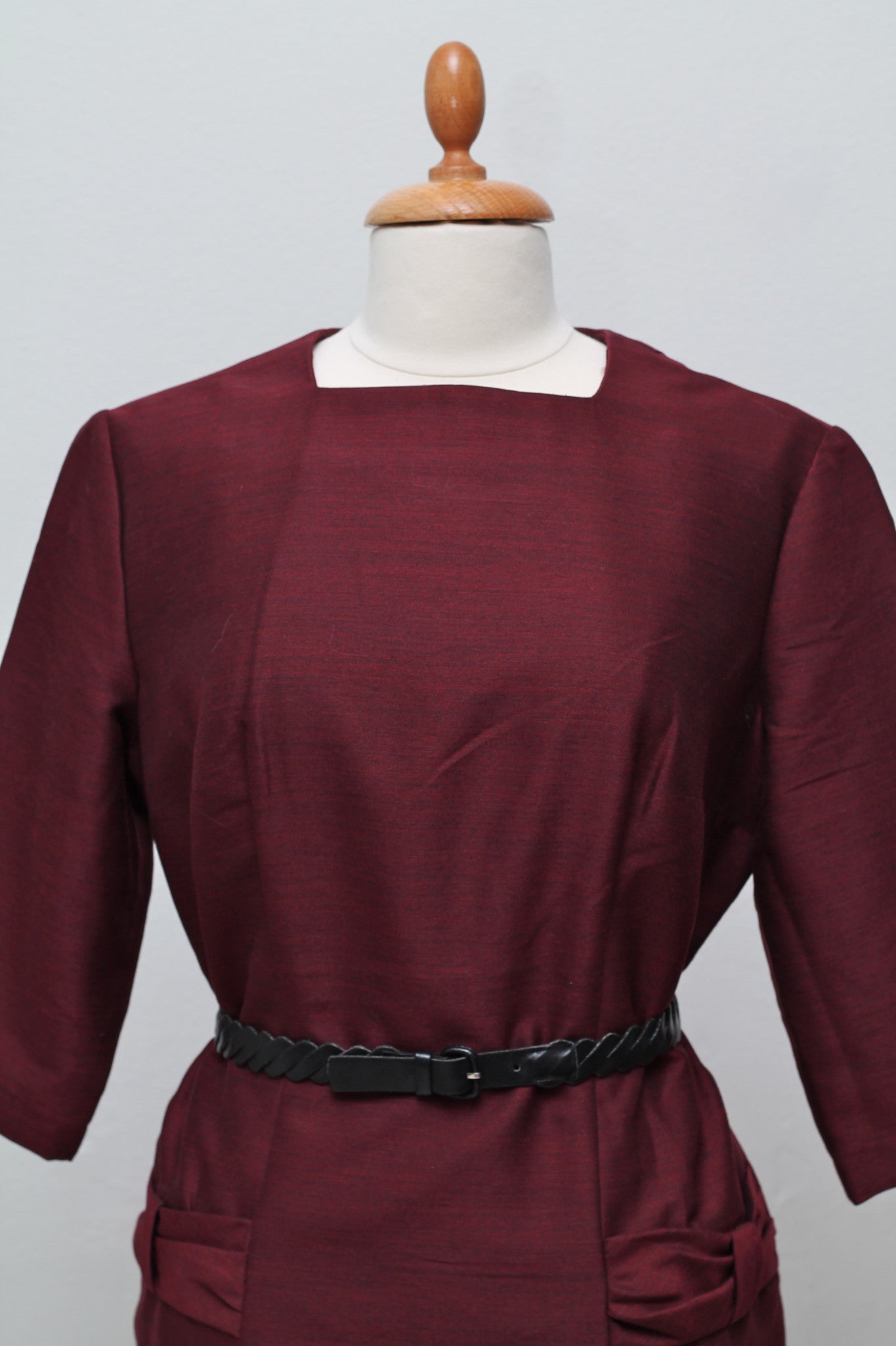 Vinrød cocktailkjole 1960. XL