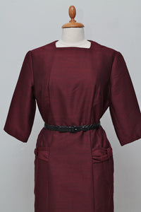Vinrød cocktailkjole 1960. XL