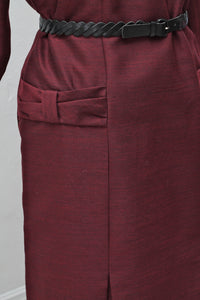 Vinrød cocktailkjole 1960. XL