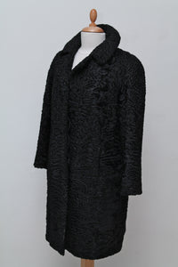 Sort persianer pels frakke 1950. M-L