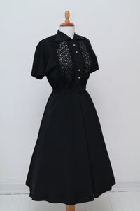 Sort selskabskjole med blonde 1950. M-L