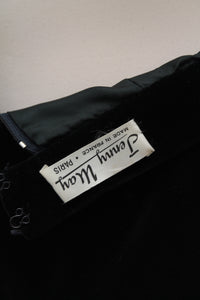 Sort velour nederdel 1960